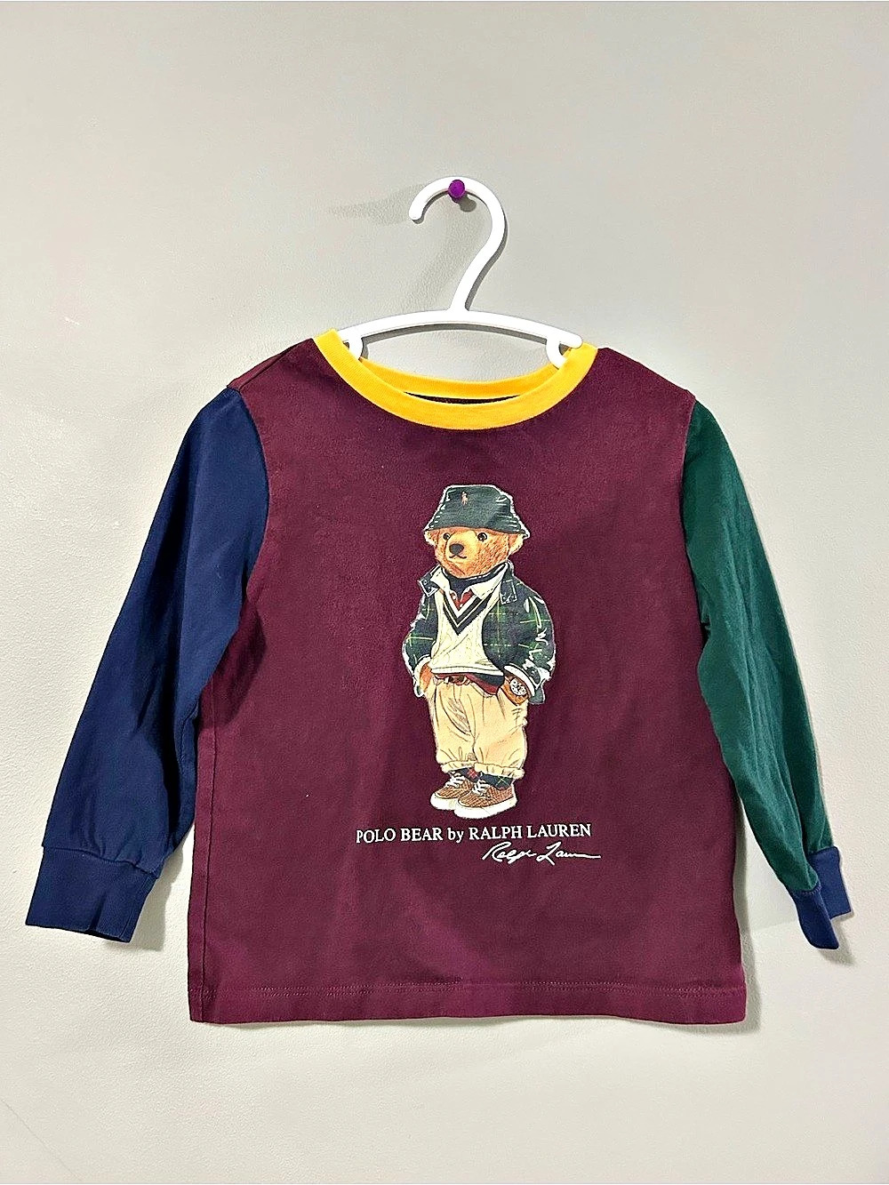 Ralph Lauren Polo Bear Long Sleeve Set Purple Baby 24M Like New
